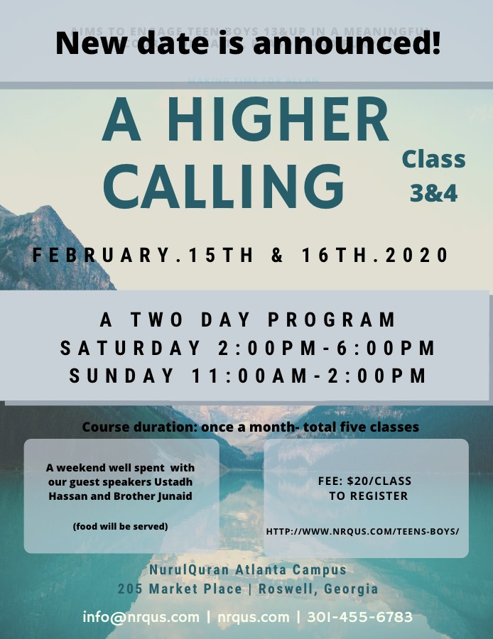 Higher Calling Teens Boys Class 15-16Feb2020